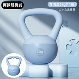 艾美仕壶铃女士健身家用软壶铃练臀翘臀神器胡玲摇摆提壶哑铃臀部训练器 5kg 【天空蓝】初级款