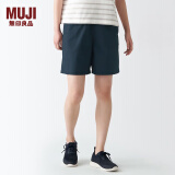 无印良品 MUJI 女式 棉府绸 短裤 裤子 休闲裤 夏 BED04A2S 黑色 M