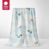 babycare婴儿纱布浴巾新生儿儿童宝宝专用大尺寸抗菌盖毯毛巾包裹巾纱巾 【6层超柔】凯斯利飞鲸-3秒瞬吸 95x95cm