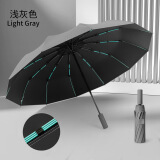 RAINLITE全自动雨伞成人便携大号加固抗风伞折叠伞商务防晒晴雨两用太阳伞 96骨加大加固晴雨两用----浅灰色