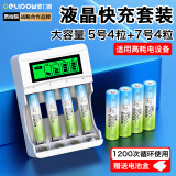 德力普（Delipow）充电电池 5号/7号大容量2500mAh配液晶显示充电器套装适用相机/儿童玩具/麦克风