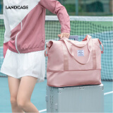Landcase旅行包女手提包运动健身游泳背包多功能短途旅行李包袋 5102粉色