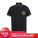 范思哲（VERSACE JEANS COUTURE）男士时尚PoloT恤 黑色76GAGT02 CJ01T G89 M