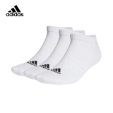 adidas阿迪达斯袜子男女运动跑步袜毛巾底篮球袜短筒中筒吸汗透气休闲袜 HT3434短筒(运动白色三双) L 鞋码43-46码