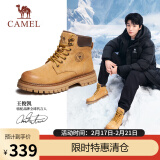 骆驼（CAMEL）王俊凯同款马丁靴户外工装大黄靴男 GE122W7757T 金黄 39