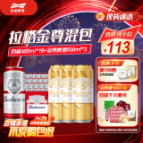 百威啤酒淡色拉格450ml*18听+金尊啤酒500ml*3听混合装