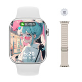 怀外HUAIWAI智能手表2025旗舰版Watch蓝牙通话S9多功能S10运动手表接打电话离线支付消息提醒心率监测 月光银+银色回环表带【灵动岛 蓝牙通话 离线支付】
