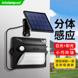 颖朗太阳能路灯户外庭院人体感应灯家用照明室内外防水LED新农村壁灯 【经典标准版】分体式丨无遥控 智能光控