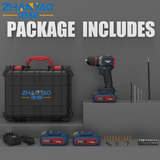 湛耀无刷手电钻充电锂电钻充电式手电钻起子机电动工具螺丝刀 20V两电一充(5电芯)标准款