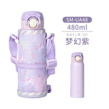 象印（ZOJIRUSHI）2023新款日本进口象印儿童保温杯大容量户外便携保温壶SM-UA480ml 紫色独角兽 480ml
