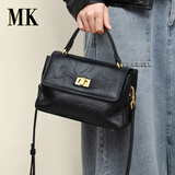 MK包包女士2025新款时尚斜挎包真皮女包春夏大容量高级感手提单肩包 黑色