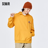 森马（Semir）【卫衣合辑】森马卫衣男慵懒风上衣基础百搭男生印花情侣套头衫潮 [B款]中黄 L