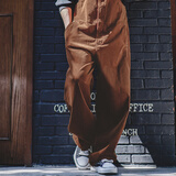 马登工装美式灯芯绒背带裤阿美咔叽宽松直筒吊带连体裤男 咖色 【复古Baggy工装春秋季新款/高级感穿背带裤男士】 XL