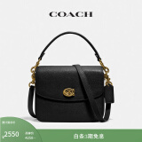 蔻驰（COACH）【礼物】经典标志CASSIE19号单肩包斜挎包休闲高级感女包 黄铜色硬件/黑色(旧版）