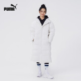 彪马（PUMA）春秋冬男女情侣休闲加厚保暖拉链连帽长款羽绒服外套 674277 白-02 M (175/96A)