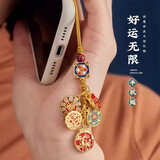 小雕匠日进斗金吊坠 五路财神手机挂绳手机链 新款车载貔貅挂件情侣生日礼物 包包挂件招财进宝福禄挂饰 好运无限 手机链