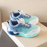 回力（Warrior）儿童篮球鞋旋钮扣跑步鞋男童四季运动鞋 WZ(CL)-0871 湖绿蓝 29 