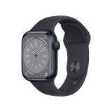 Apple/苹果 Watch Series 8 智能手表GPS款41毫米午夜色铝金属表壳午夜色运动型表带 S8 MNP53CH/A