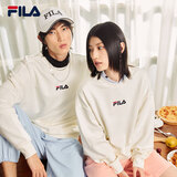 FILA 斐乐女装卫衣男女同款套头卫衣秋冬情侣款休闲加绒保暖长袖上衣 奶盐白-IV 160/84A/XS