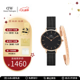 丹尼尔惠灵顿（DanielWellington）dw手表女 简约时尚欧美腕表石英女士手表 生日礼物送女友 女表+手镯155mm-DW245/DW4003