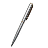 英雄经典老款英雄50不锈钢光面按动圆珠笔 全钢G2标准圆珠笔芯按动出芯 50金夹光面圆珠笔