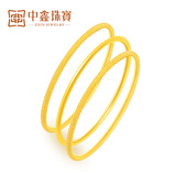 中鑫珠宝黄金手镯女款999.9足金三圈半实心金镯子妈妈款结婚三生三世手镯 【现货】单圈磨砂款8.5g（圈号52）
