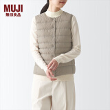 无印良品MUJI 女式 轻量羽绒便携式背心 女士马甲马夹外搭冬季款BDC06C1A 浅米色 S