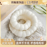 oein白玉菩提子手串猪大肠手串盘绕指柔手链学生文盘玩手链男女礼物 白色 11mm (一串30颗)