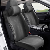 天然居 新款翻毛皮汽车坐垫四季通用拉姆斯超薄透气通用汽车坐垫全包垫 【前排主副】翻毛皮-灰黑 本坐垫99%车型通用