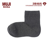 无印良品（MUJI） 男女通用 合脚直角袜口无橡筋短袜 袜子男士男袜女袜短筒休闲袜 炭灰色 21-23cm/32-36码