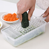 KOKUBO日本进口磨泥器蔬菜碾磨器水果泥研磨器儿童辅食磨泥盘姜蒜磨泥板 透明色1个