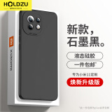 HOLDZU【天使眼】适用小米11手机壳xiaomi11保护套液态硅胶防摔镜头全包超薄磨砂高档男款女生新-石墨黑