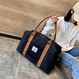 威纳登旅行包女短途行李包折叠收纳袋旅游出差手提包学生大容量健身包 黑色大号