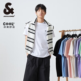 杰克·琼斯（JACK&JONES） 春季新款日常简约百搭多色LOGO刺绣圆领短袖T恤男款225101031