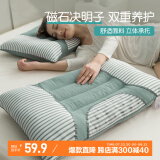 艾薇决明子磁石硬枕头枕芯护颈椎助睡眠 一只装 水绿 48*74cm