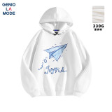 GENIOLAMODE卫衣男士连帽潮牌简约时尚休闲百搭青年套头秋季上衣服 白色 L