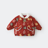 巴厘小猪（BALIPIG）男童拜年服儿童棉服冬季婴儿棉衣红色喜庆过年衣服新年女宝宝棉袄 大红（外套） 90cm