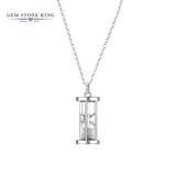 GEM STONE KING项链女925银设计感钻石沙漏情侣项链时尚简约送女友生日礼物 925银钻石沙漏项链