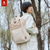 MYD双肩包女大学生书包大容量通勤电脑包出差旅行包情侣同款背包男 （L）果仁/拿铁