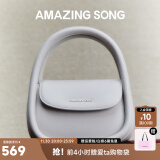 Amazing Song乙颂【明星同款】软欧包中号单肩斜挎包小众女包原创设计师手提包 【开心果白】-肩带可调节