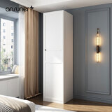 ansuner北欧法式衣柜衣橱子卧室大容量小户型环保孕婴用收纳储物钢制铁艺 白-高195宽40深50cm