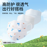 袋鼠医生医用外科0-3-6岁儿童口罩学生卡通萌趣图案春夏三层防护灭菌款 蓝蓝鲸 50只/盒