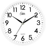 康巴丝（COMPAS）挂钟 创意简约钟表客厅石英钟表挂墙时钟 c2855 白色