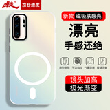 暴走适用华为p30pro手机壳 HUAWEI P30Pro保护套 MagSafe磁吸硅胶软边磨砂肤感半透镭射渐变防摔硬壳