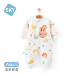 舒贝怡婴儿衣服新生儿连体衣春季女满月周岁宝宝哈衣百天保暖爬爬服白90