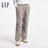 GAP男装纯色松紧压褶工装长裤宽松街潮休闲裤619684 灰色 M (170/80A) 亚洲尺码