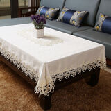 欧式茶几桌布布艺长方形客厅茶几布现代简约奢华高档台布餐桌罩套 米黄色 120*180cm:适用80*140
