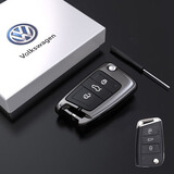 曲园大众钥匙套新速腾朗逸途观L探岳途昂x帕萨特CC宝来途岳汽车包扣壳 大众B款 亮黑枪(单壳)