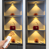 大九卫 led充电射灯 无线遥控感应灯 展示柜格子柜子灯酒柜灯磁吸免接线 一拖六（1个遥控器+6个三色灯）