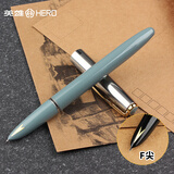 英雄（HERO）钢笔616S 金属杆暗尖墨水笔 经典老式升级款 湖蓝色 F暗尖